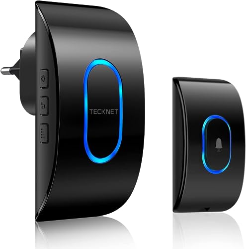 Campanello Senza Fili Da Esterno, Tecknet Campanello Wireless Ip65 Impermeabile, 400M Operativo Portata, 60 Suonerie, 5 Volumi Selezionabili, Indicato
