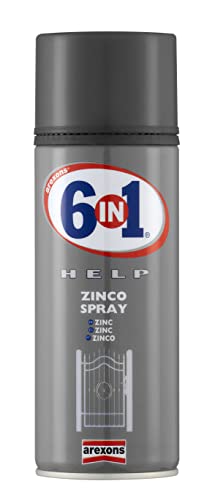 Arexons 4233 6In1 Help Zinco Spray 400 Ml, Prodotto A Base Di Zinco Per La Protezione Di Strutture Metalliche, Previene Ossidazione, Con Particelle Di