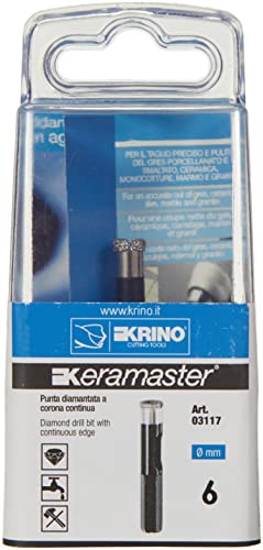 Krino 031170600 - Fresa Diamantata Keramaster Per Gres, Ceramica E Piastrelle, Foratura Ad Acqua - 6 Mm