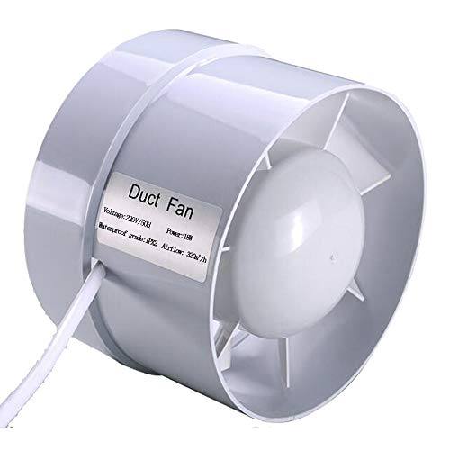 150 Mm Extracteur D'Air Silencieux 18W 320M³/H Économe En Énergie À Flux Mixte Ventilateur De Conduit Pour Bain, Évents, Serres, Tentes (6Inch)