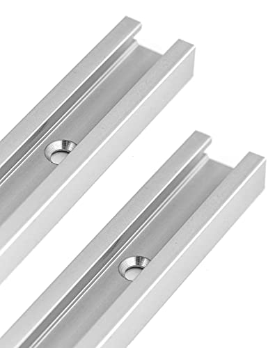 Qwork® 300Mm T-Slot Track In Lega Di Alluminio, T-Track Con 6 Viti Autofilettanti Per Router Table Saw Per Falegname, 19 X 10 Mm, 2 Pezzi