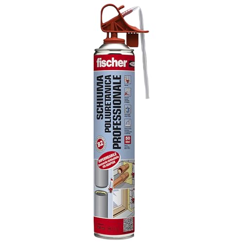 Fischer Schiuma Poliuretanica Espansa Uso Manuale Senza Pistola Pu 750, Resistente Alla Pressione, Riempitiva, Isolante, Sigillante, 750 Ml, Colore Gi
