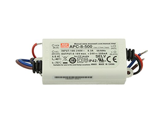 Led Driver Cc Meanwell Apc-8-500 Trasformatore 500Ma 8V-16V Dc 8W Corrente Costante Ip42