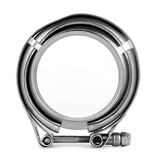 2.75 Pollici Turbo Scarico Giù Tubo Acciaio Inossidabile Flangia Morsetto V-Band Morsetto 2 Pezzi Kit Flangia Kit Morsetto Di Scarico Sostituzione Per