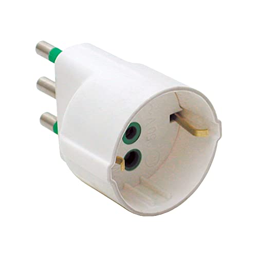 Fanton 82130 Adattatore Da Spina Grande Bipasso 16A A Schuko 16A Presa Italo/Tedesca Colore Bianco