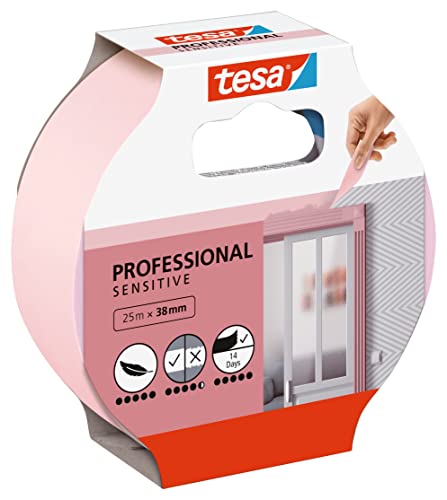 Tesa Nastro Per Mascherature Su Tappezzeria - Nastro Adesivo Sottile Per Mascherature Precise - Adatto Per Superfici Interne Sensibili - 25 M X 38 Mm