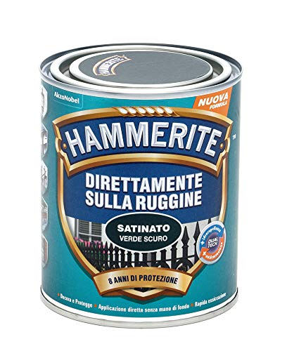 Hammerite Direttamente Sulla Ruggine Satinato Verde Scuro 0.75 L