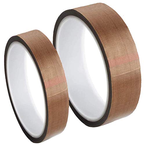 2 Pezzi Nastro Ptfe/Teflon, Nastro Di Teflon, 2 Dimensioni Spessore 0,13Mm, Lunghezza 10M Nastro Adesivo Ad Alta Temperatura Per Sigillatrici A Impuls