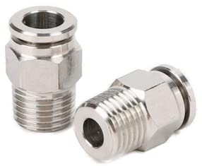Raccordo A Innesto Pneumatico In Acciaio Inox V2A, Attacco 3/8", 6 Mm, 8 Mm, 10 Mm, 12 Mm, 12 Mm, 3/8" - 8 Mm
