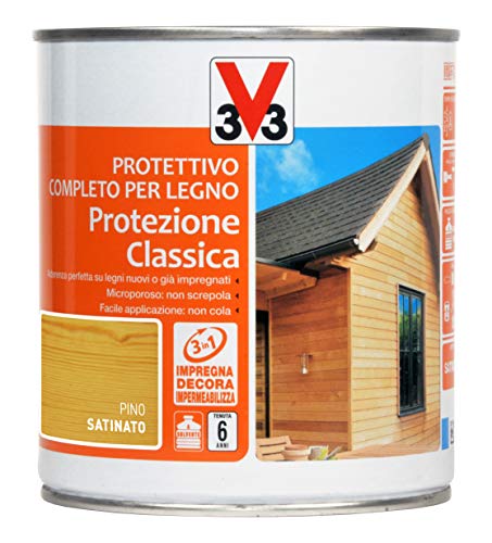 V33 Protettivo Completo Per Legno A Solvente 6 Anni Protezione Classica