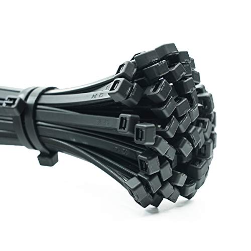 Erko 100 Pezzi Di Fascette Di Cablaggio Professionali 400 X 7,6 Mm Supporto Ordina Cavi Resistente A Uv Base Per Fascetta Di Cablaggio Di Colore Nero,