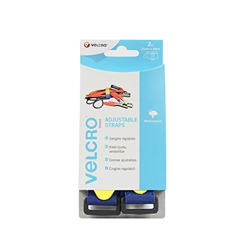 Velcro, Vel-Ec60327 - 2 Cinghie Regolabili In Velcro 25Mm X 46 Cm, Blu