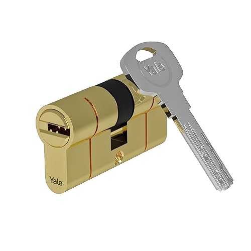Yale 2100 Serie Euro Cilindro (Brevettato) – Doppio/Emergenza – 40/40 – Ottone Lucido – Quantità Blister 1