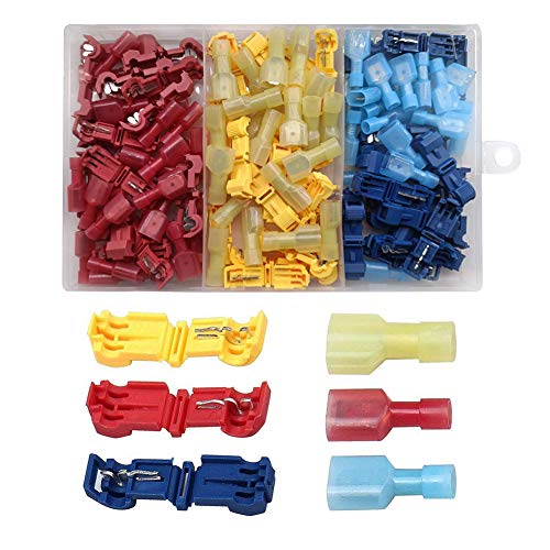 Yixisi 120 Pezzi (60 Paia) Kit Morsetti Elettrici T-Tap, T-Tap Rapido Connettore Autoesfoliante, T-Tap Connettore Terminale, T-Tap Filo Giuntura Termi