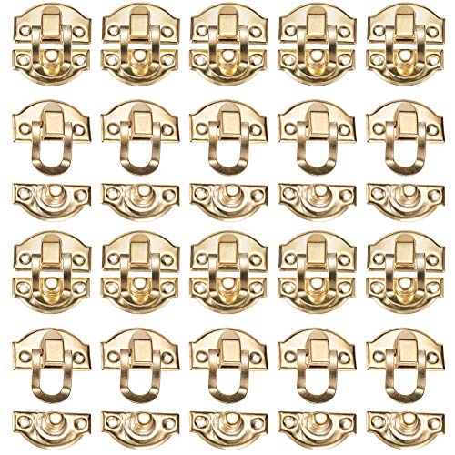 Increway Confezione Da 20 Chiusure Per Scatole, 29 X 26 Mm, Per Cassettiere, Armadietti, Gioielli In Legno, Chiusura A Scatto, Colore: Oro