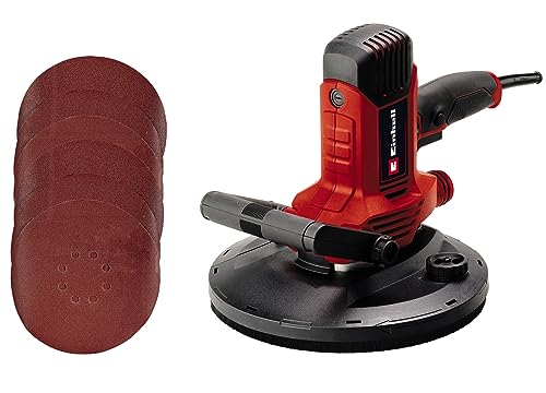 Einhell Smerigliatrice Per Cartongesso Tc-Dws 225 (1220 W, Piatto Abrasivo Con Corona A Spazzola, Aspirazione Polvere Integrata, Incl. 6 X Carta Vetra