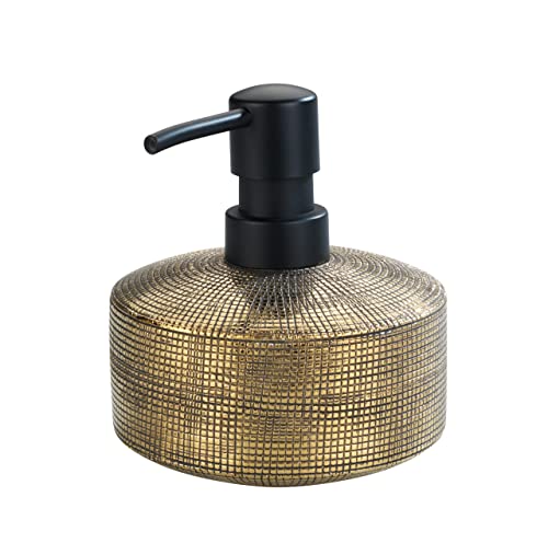Wenko Dispenser Sapone Rivara, Dosatore Di Sapone Riempibile Per Sapone Liquido E Lozione, In Pregiata Ceramica, Dipinto A Mano, Ø 10.5 X 12 Cm, Capie