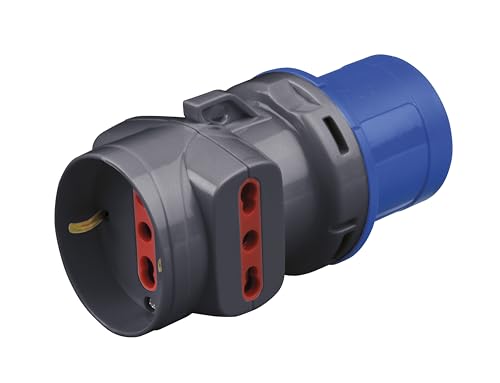 Rosi Adattatore Industriale Domestico Cee 2P+T Prese Bipasso + Schuko 10-16A