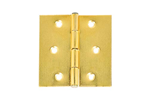 Mobila Rs00242 Cerniere Quadre Con Spina Fissa, Ferro Ottonato, 80 X 80 Mm, 2 Pezzi, Nessuno, 2 Unità