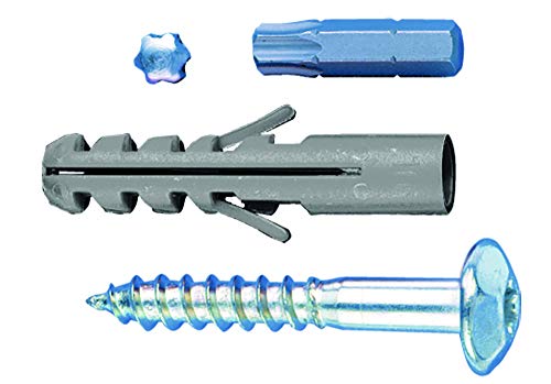 Alberts 554385 Set Di Viti | Accessori Per Fissaggio Di Inferriate | Set Di Viti Zincate | 4 Pezzi Viti & Tasselli | 50 X 7 Mm