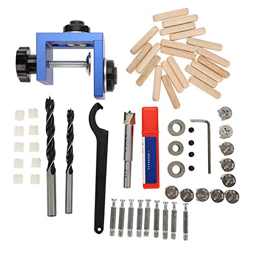 46 Pcs Hole Locator Wood Kit - Drill Guide Duckel Drilling Kit Per La Lavorazione Del Legno Strumento Di Posizionamento Carpenteria Con Taglierina E 2
