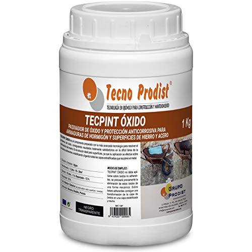 Tecno Prodist Tecpint Oxido By (1 Litro) Passivatore Di Ossidi A Base Acqua - Protezione Anticorrosione Per Armature - Convertitore Di Ruggine E Trasf