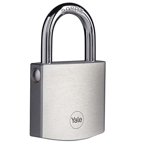 Yale Lucchetto In Ottone Di Alta Sicurezza Con Finitura Cromata Y120B/50/127/1 Corpo 50Mm, Arco In Acciaio Indurito Al Boro, 3 Chiavi