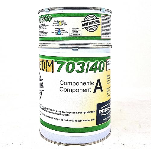 Sintagom 703/40, Resina Poliuretanica Gommosa, Durezza 40 Shore A, Colore Neutro A+B, 1 Kg