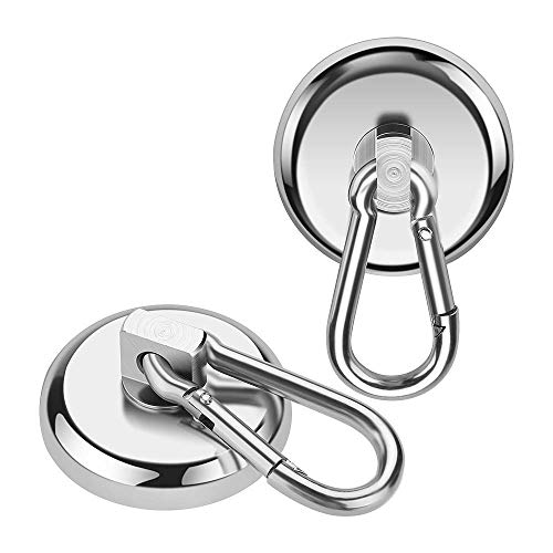 Wukong 2 Pezzi Calamite Potenti Ganci,Magneti Neodimio Ganci Diametro 32Mm,60 Lbs(27.2Kg) Calamita Potente Ganci Magnetici Per Cucine, Garage, Bagni E