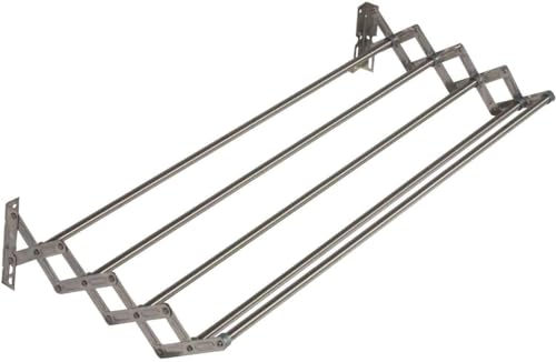 Jumbo Stendibiancheria Da Parete Estensibile 80 Cm In Acciaio Inox Mod. Nick