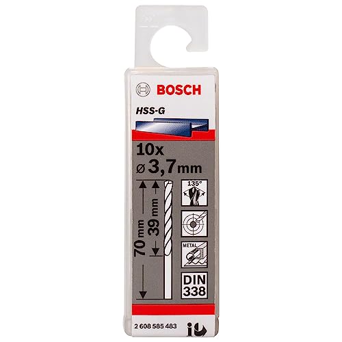 Bosch Professional 10X Hss-G Punta Per Metallo (Ø 3.7 Mm, Robust Line, Accessori Per Trapani)
