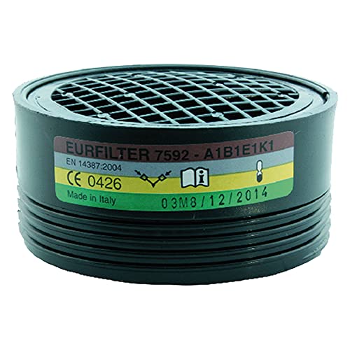 Filtro Per Maschera Classe Protezione A1B1 E1K1.Protezione Da Vapori Organici, Gas Acidi, Anidride Solforosa.