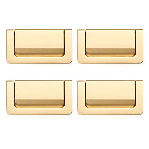 Xgzhsa Maniglie Dei Cassetti, Maniglie Per Mobili Nascoste, 4 Maniglie Moderne In Lega Di Zinco Per Armadi, Guardaroba, Porte E Cassetti (Oro, Centro