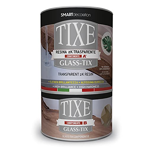 Tixe Glass-Tix Resina Per Colata 2K Trasparente, 0,75 Litri