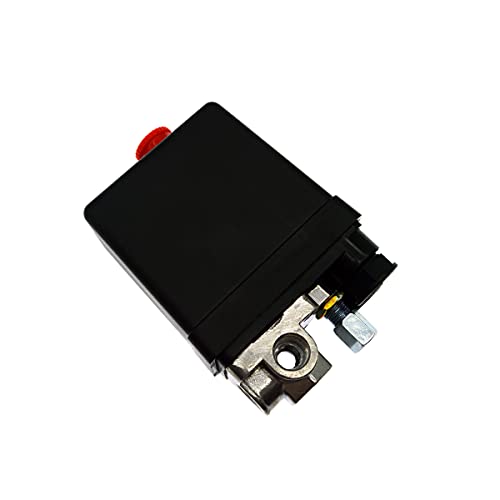Solnoa 220V 4 Fori Interruttore Pressostato Compressore, Compressore Valvola Aria, Pressostato Compressore Aria (Alluminio E Plastica)