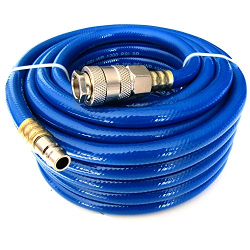 Fast World Shopping ® Tubo Aria Compressa Prolunga In Pvc 12 Metri 300 Psi Con Attacchi Rapidi Per Compressore Utensili Pneumatici