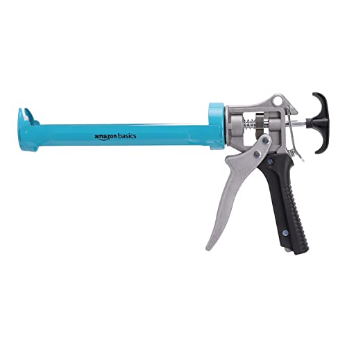 Amazon Basics - Pistola Sigillante Resistente Per Calafataggio, 310 Ml, Rapporto Di Spinta 12:1, Manico In Alluminio Con Grilletto Di Supporto In Plas