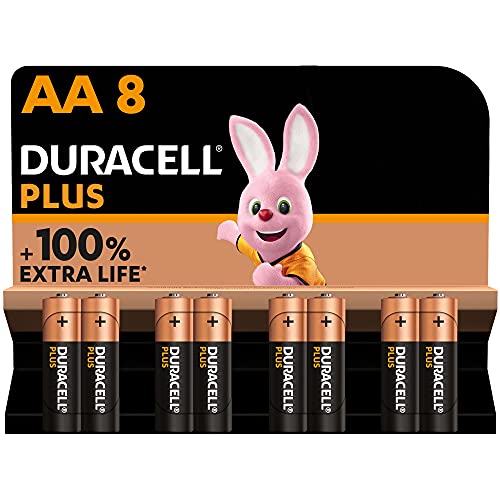 Duracell Batterie Plus Aa (Pacco Da 8) - Alcalina 1.5V - Fino Al 100% Di Extra Durata - Affidabilità Per I Dispositivi A Uso Quotidiano - 0% Plastica