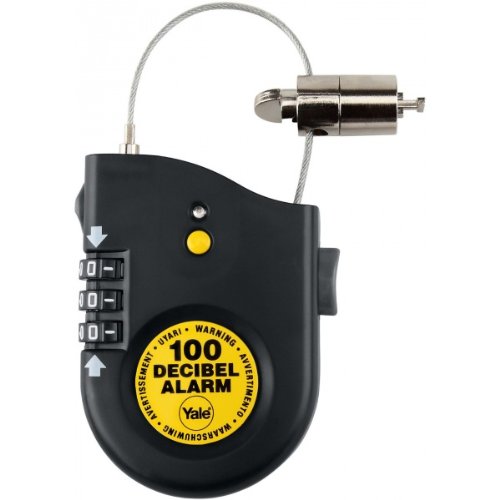 Yale Lucchetto Cavo Allarme Sonoro Acciaio Batterie Antifurto
