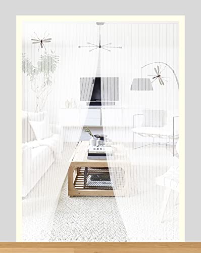 Ledlux Tenda Zanzariera Magnetica Porta Finestra Bianco 90X210Cm (120X220Cm, Bianco)