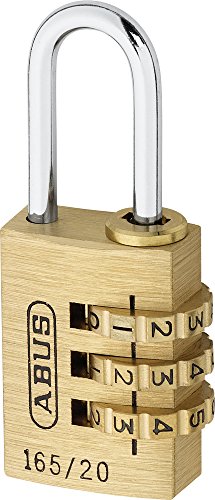 Abus Abus Security Level 3 - Lucchetto A Combinazione 165/20, In Ottone, Con Codice Numerico Regolabile Individualmente