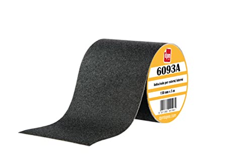 Dpm Tapes 6093A - Nastro Adesivo Antiscivolo Nero Per Interni/Esterni - Anti Caduta, Antisdrucciolo, Senza Residui (150 Mm X 5 M)