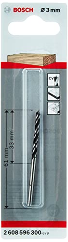 Bosch Accessories Punta Elicoidale (Per Legno, Ø 3 X 33 61 Mm, Accessori Trapani)