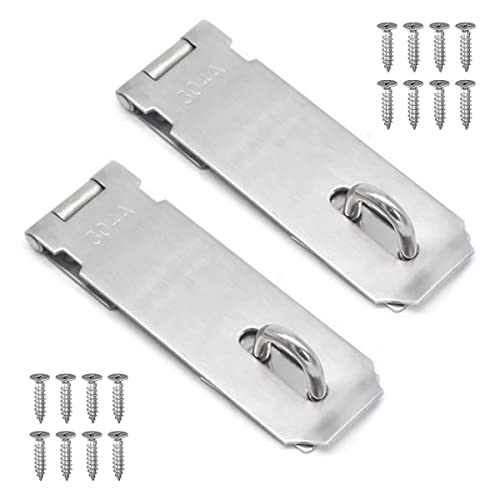 Lucchetto Hasp Lock Porta,Chiusura Porta 2 Pezzi Serratura Della Porta Hasp Lucchetto In Acciaio Inossidabile Chiavistello,4 Pollici Chiusura A Lucche