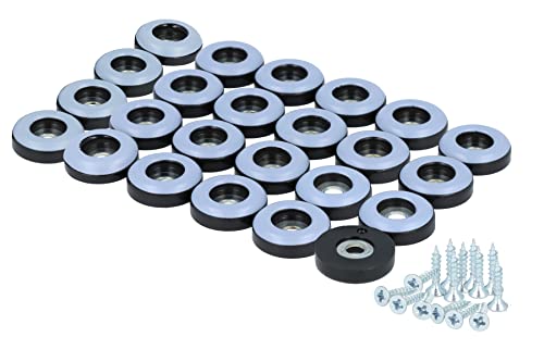 Goodglides 24 X Piedini Per Mobili - Da Avvitare - Diametro:19 Mm - Superficie Extra-Glissante Ptfe/Teflon - Spessore:5 Mm - Scivoli Sottosedia Con Vi