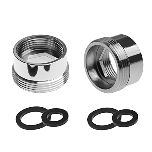 2Pcs Solid Metal Rubinetto Adattatore, Filettatura Femmina 18Mm A Maschio Filettatura 22Mm Ottone Rubinetto Aeratore Connettore Per Bagno Cucina Depur
