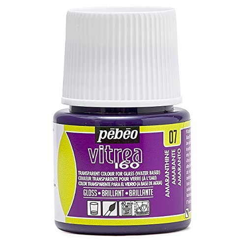 Pebeo - Vernice Trasparente Per Vetro Vitrea 160°C - Viola Amaranto - 45 Ml