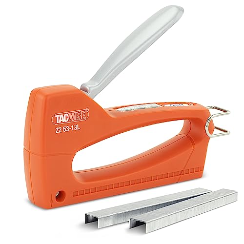 Tacwise 1727 Z2 53-13L Graffatrice Leggera Con 300 Punti, Utilizza Punti Tipo 13 E 53 Da 4-8 Mm, Arancia