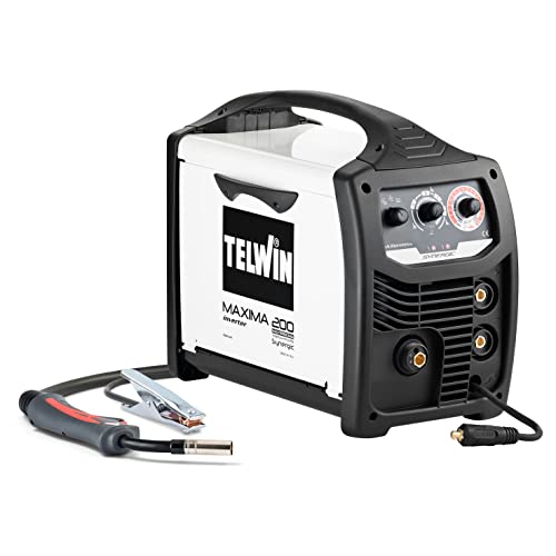Telwin Maxima 200 Synergic - Saldatrice Inverter A Filo, 230V, Nero/Bianco