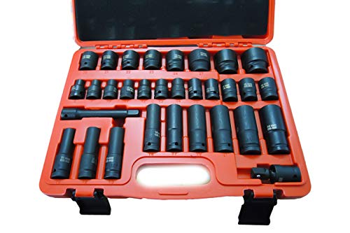 Clicled Set 32 Bussole A Impatto 1/2" Rinforzate Adattatori Avvitatore Pneumatico 05036